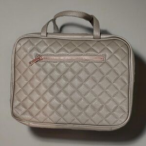 Ms. Lovely Toiletry Bag, Tan With Rose Gold Hardware ~NEW With Tags